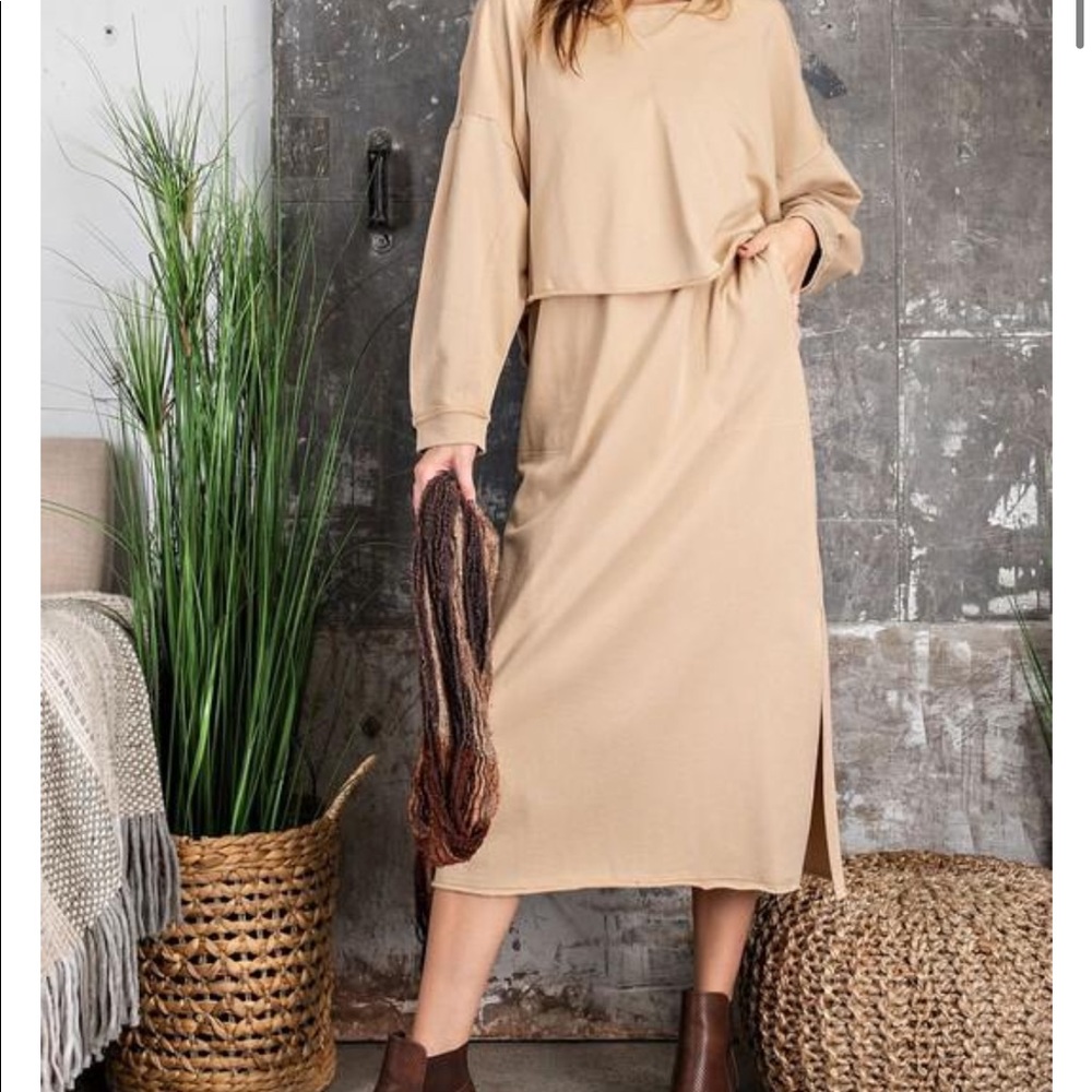 2 peice TANK DRESS WITH CROPPED OVERLAY